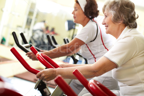 Aktif yaşlılar iki kıdemli kadın egzersiz eğitim Stok fotoğraf © pressmaster