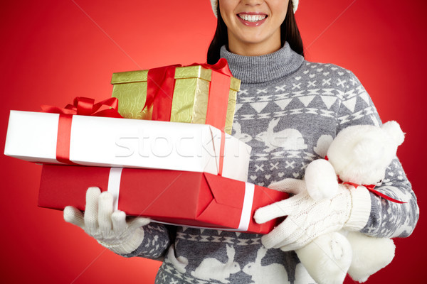 Stock photo: Girl with presents