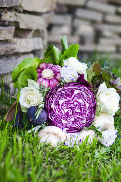 [[stock_photo]]: Originale · insolite · comestibles · bouquet · légumes · herbe