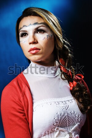 Sensueel vrouw model bevroren make portret Stockfoto © prg0383