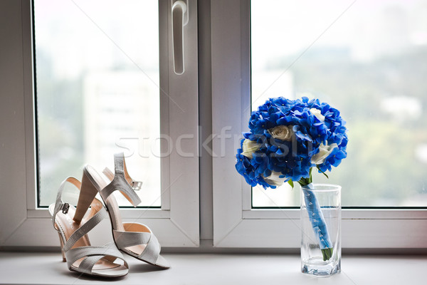 Düğün ayakkabı gelin moda evlilik beyaz Stok fotoğraf © prg0383