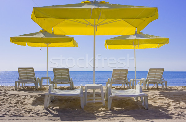 пляж мнение стульев небе океана Сток-фото © prg0383