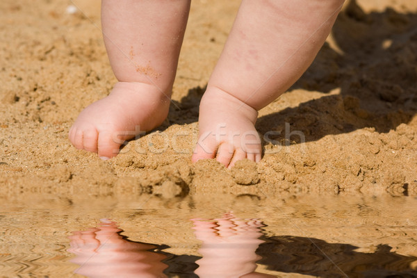 Stóp piasku wody dziecko skóry Zdjęcia stock © prg0383