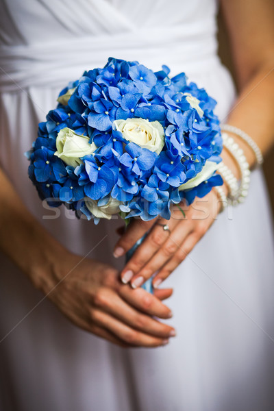 Foto d'archivio: Sposa · bouquet · primo · piano · fiore · amore