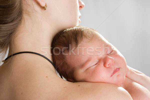 Küçük kız resim anne bebek beyaz kadın Stok fotoğraf © prg0383