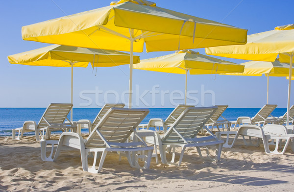 пляж мнение стульев небе океана Сток-фото © prg0383