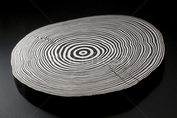 sliced wood with black and white annual rings Stock photo © prill