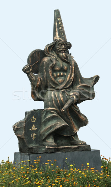 Misztikus bronz szobor öreg történelmi templom Stock fotó © prill