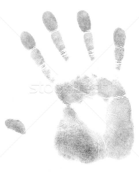 Pálma kéz nyomtatott fekete ujjak absztrakt Stock fotó © prill