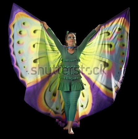 танцы бабочка женщину красочный костюм Сток-фото © prill