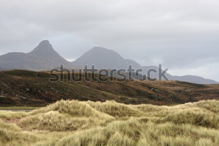 Heuvels bewolkt kust landschap Schotland reizen Stockfoto © prill