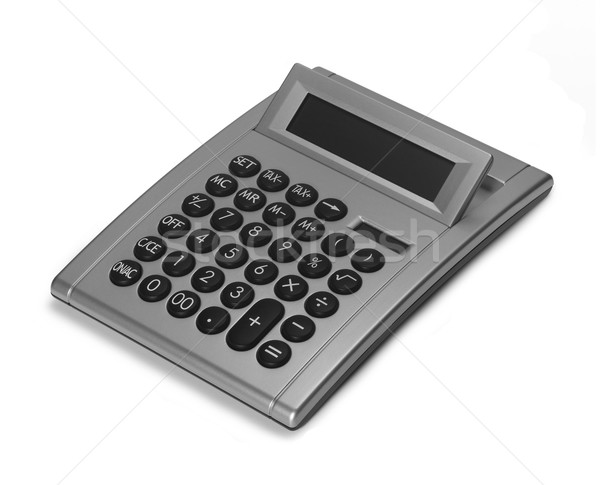 Calculator alb înapoi electronic număr Imagine de stoc © prill