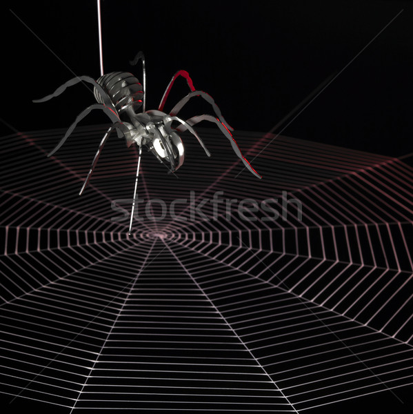 Fém pókháló egyszerűsített fémes pók festett Stock fotó © prill