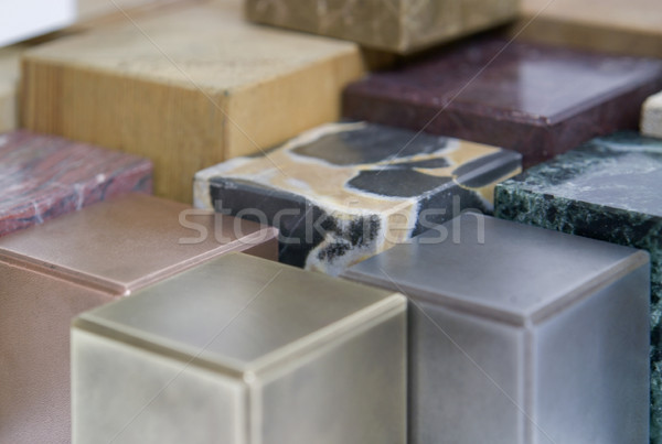 Különböző kockák különböző anyagok acél kocka Stock fotó © prill