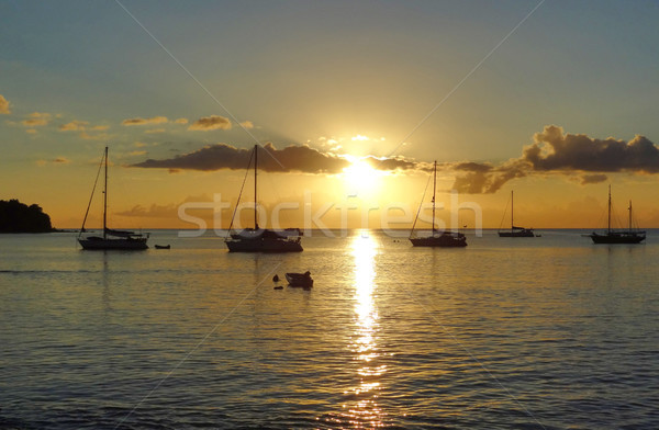 coastal evening scenery at Guadeloupe Stock photo © prill
