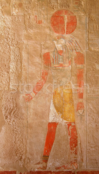 colored relief at Deir el-Bahri Stock photo © prill