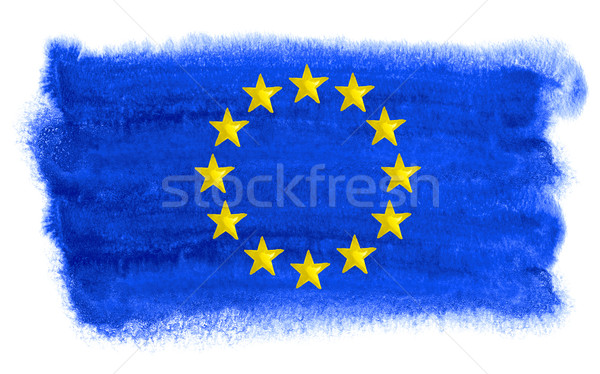 Europa vlag illustratie aquarel achtergrond kunst Stockfoto © prill