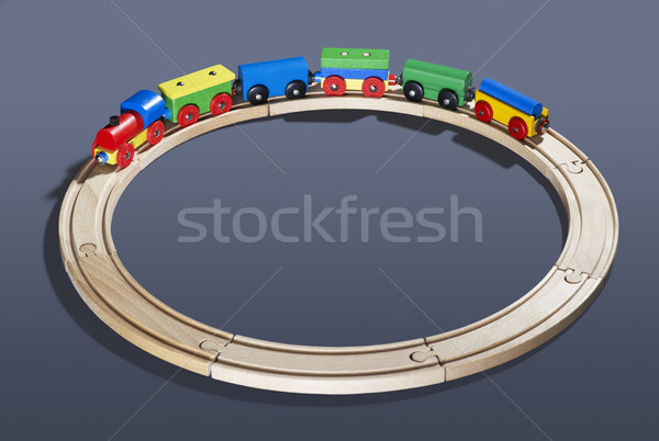 wooden toy train on tracks Stock photo © prill