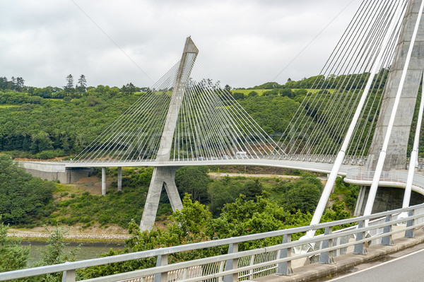 Foto stock: Puente · edificio · forestales · calle · cable · arquitectura