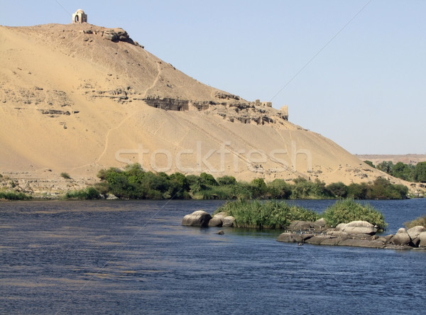 Nile and mausoleum near Aswan Stock photo © prill