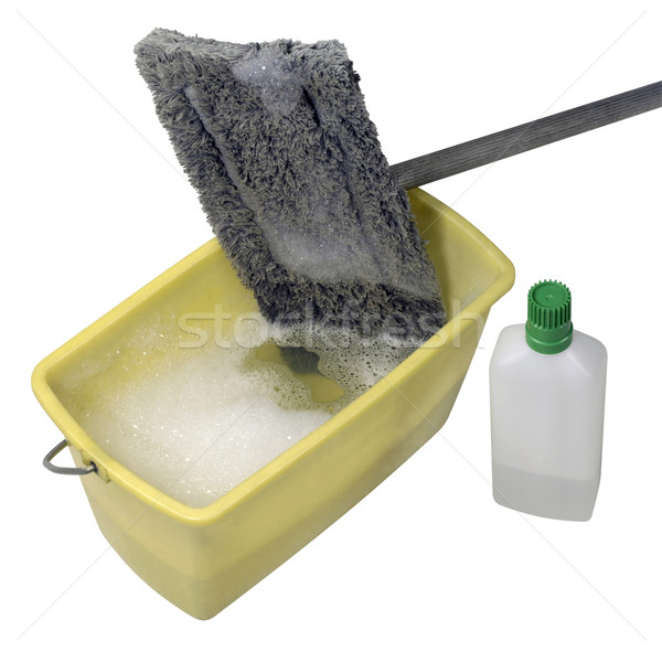 cleaning mop with bucket and cleaner Stock photo © prill