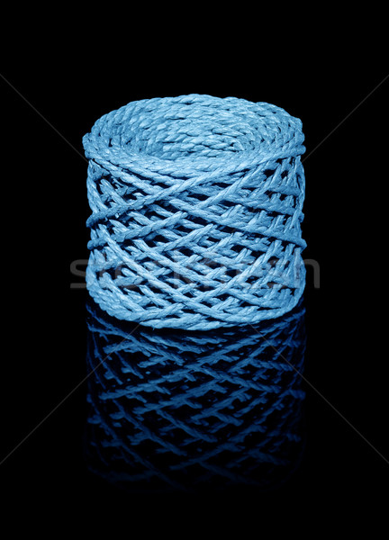 Stock photo: blue twine coil