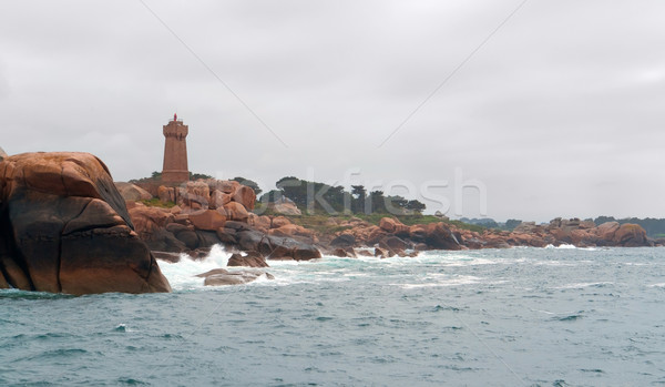 Lighthouse at Perros-Guirec Stock photo © prill