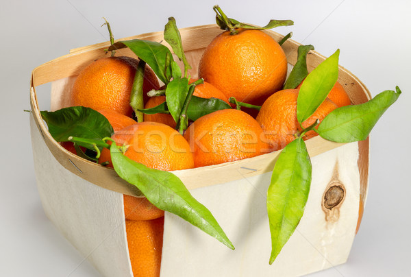 Oranges in wooden box Stock photo © prill
