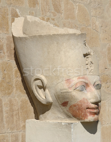 Alten Kopf Stein Skulptur Ägypten Stock foto © prill
