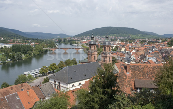 Miltenberg aerial view in sunny ambiance Stock photo © prill