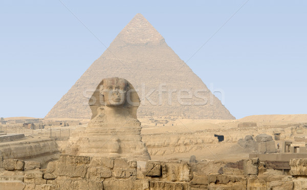 Giza piramis szobor szobor Egyiptom Nagy Szfinx Stock fotó © prill