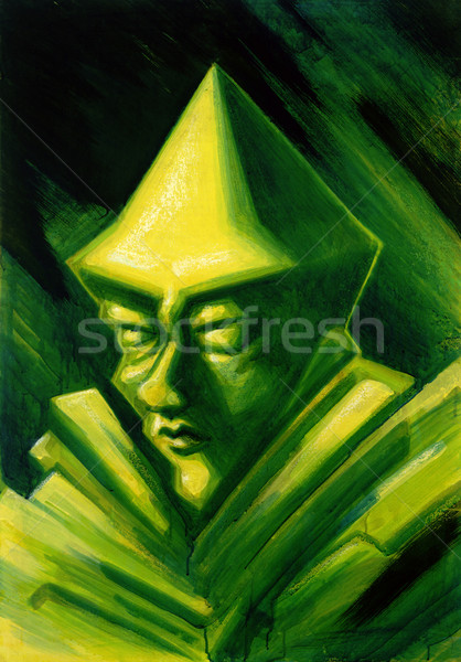 Verde gnomo estranho quadro pintado me Foto stock © prill