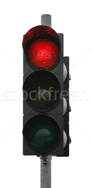 Kırmızı trafik ışığı trafik kontrol sinyal yalıtılmış Stok fotoğraf © prill