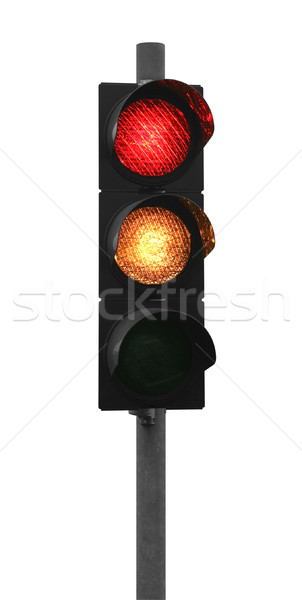 traffic light shows red and yellow Stock photo © prill