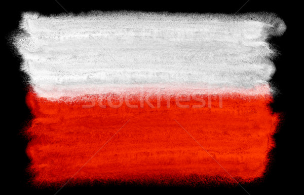 Polen vlag illustratie aquarel achtergrond kunst Stockfoto © prill