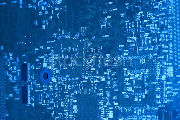 Baskılı devre tam kare mavi teknoloji Stok fotoğraf © prill