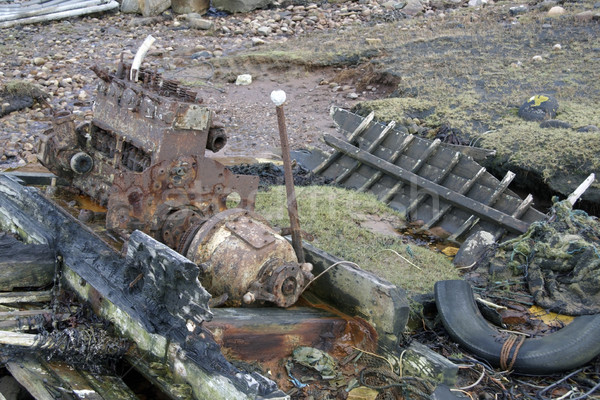 Foto d'archivio: Marcio · barca · motore · dettaglio · vecchio · Scozia