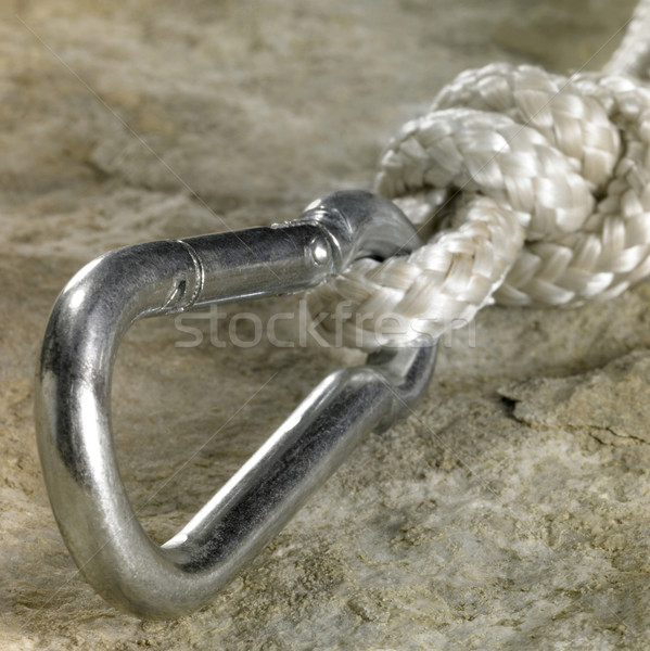 Stock photo: snap hook and stone