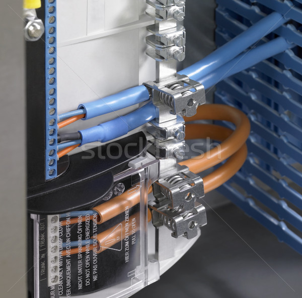 Electronică detaliu electric aparat cabluri industrie Imagine de stoc © prill