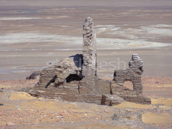 Ruiny archeologiczny oaza Egipt budowy Zdjęcia stock © prill