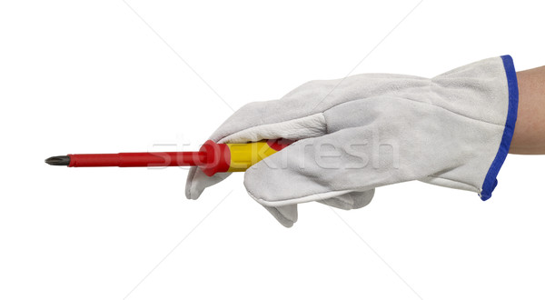 gloved hand with screwdriver Stock photo © prill