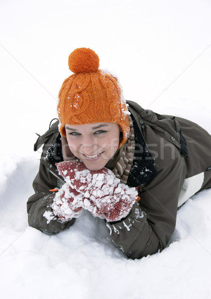 girl with snow and fun Stock photo © prill
