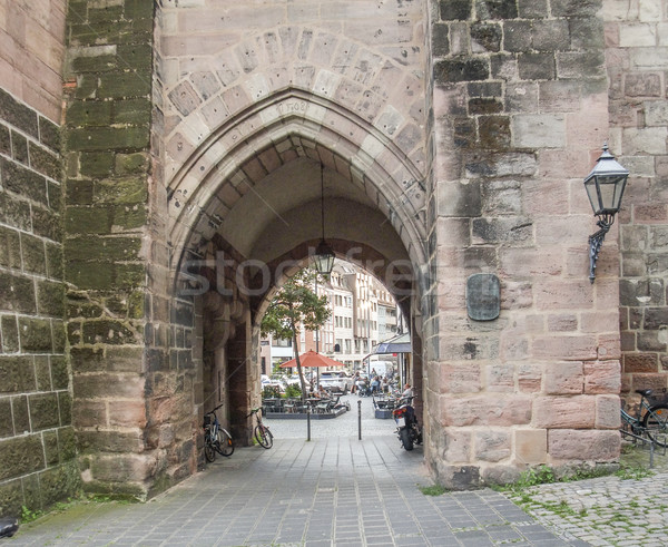 Stad huis zomer stedelijke bank Stockfoto © prill