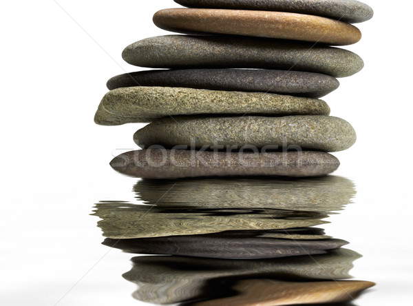 stacked flat pebbles Stock photo © prill