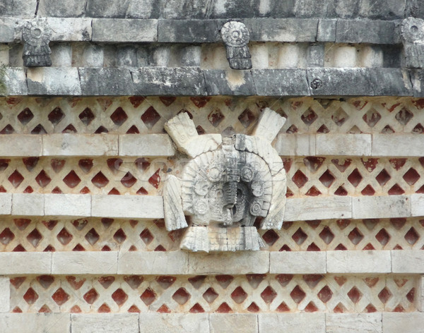 mayan temple detail in Uxmal Stock photo © prill
