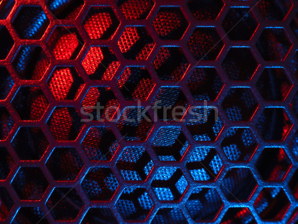 Stock foto: Beleuchtet · Lautsprecher · Netz · Vollbild · farbenreich · Detail