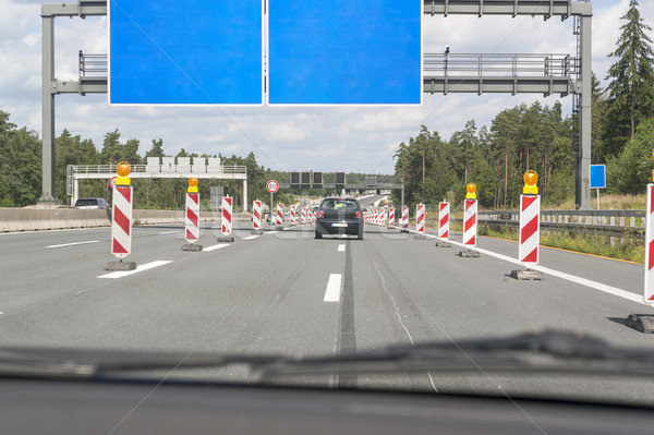 highway with road construction zone Stock photo © prill