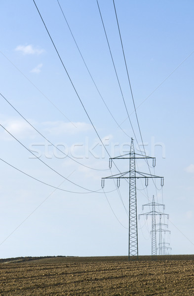 power line in Southern Germany Stock photo © prill