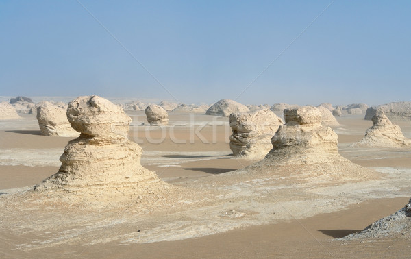 エジプト 白 砂漠 岩石層 自然 風景 ストックフォト © prill