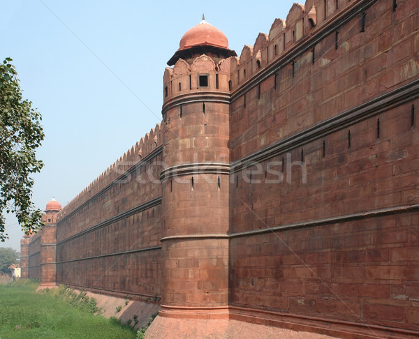 Roşu fort Delhi India perete Imagine de stoc © prill